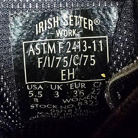 Irish Setter by Red Wing Ultra Dry Waterproof Safety Toe Work Boot Womens Sz 5.5 - Picture 9 of 10